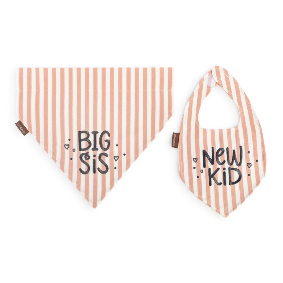Big Sis/New Kid Bid & Bandana Set